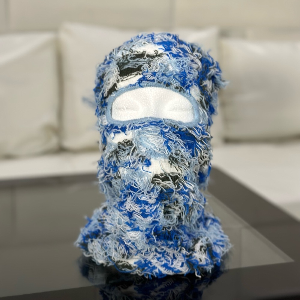 Blue Camouflage Ski Mask